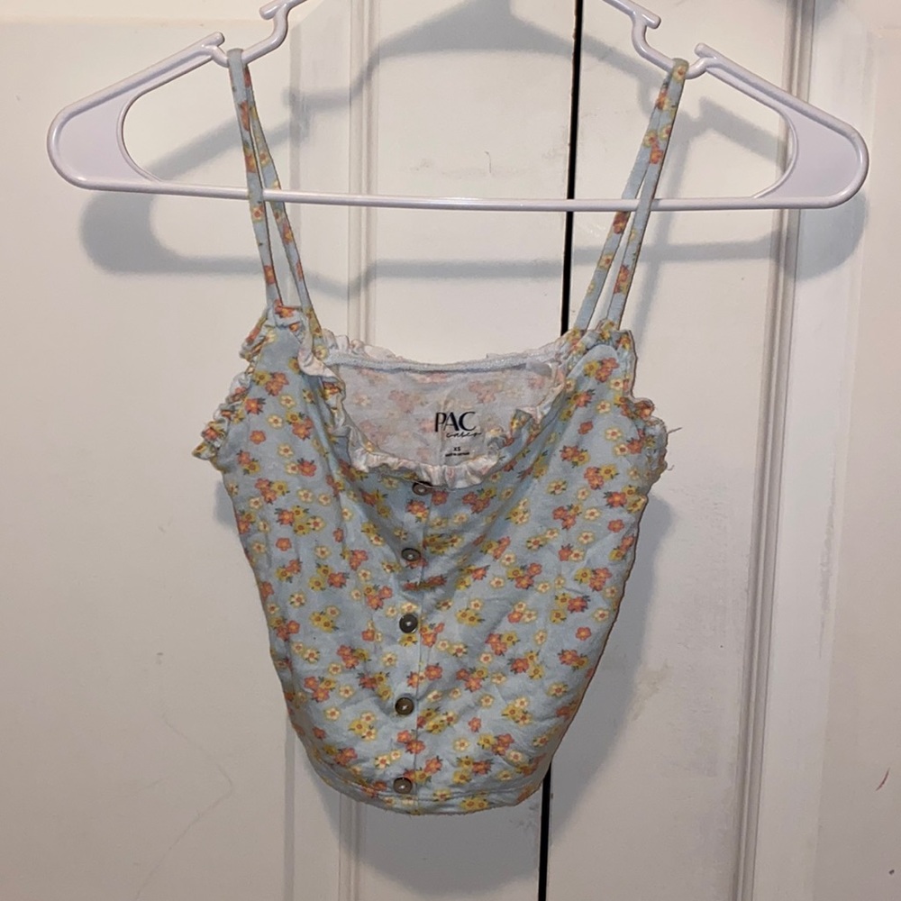 XS Cotton Floral Crop Top from Pacsun